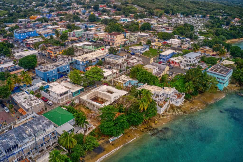 Aerial view of Vieques, Puerto Rico
